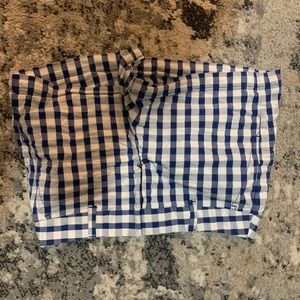 blue gingham shorts